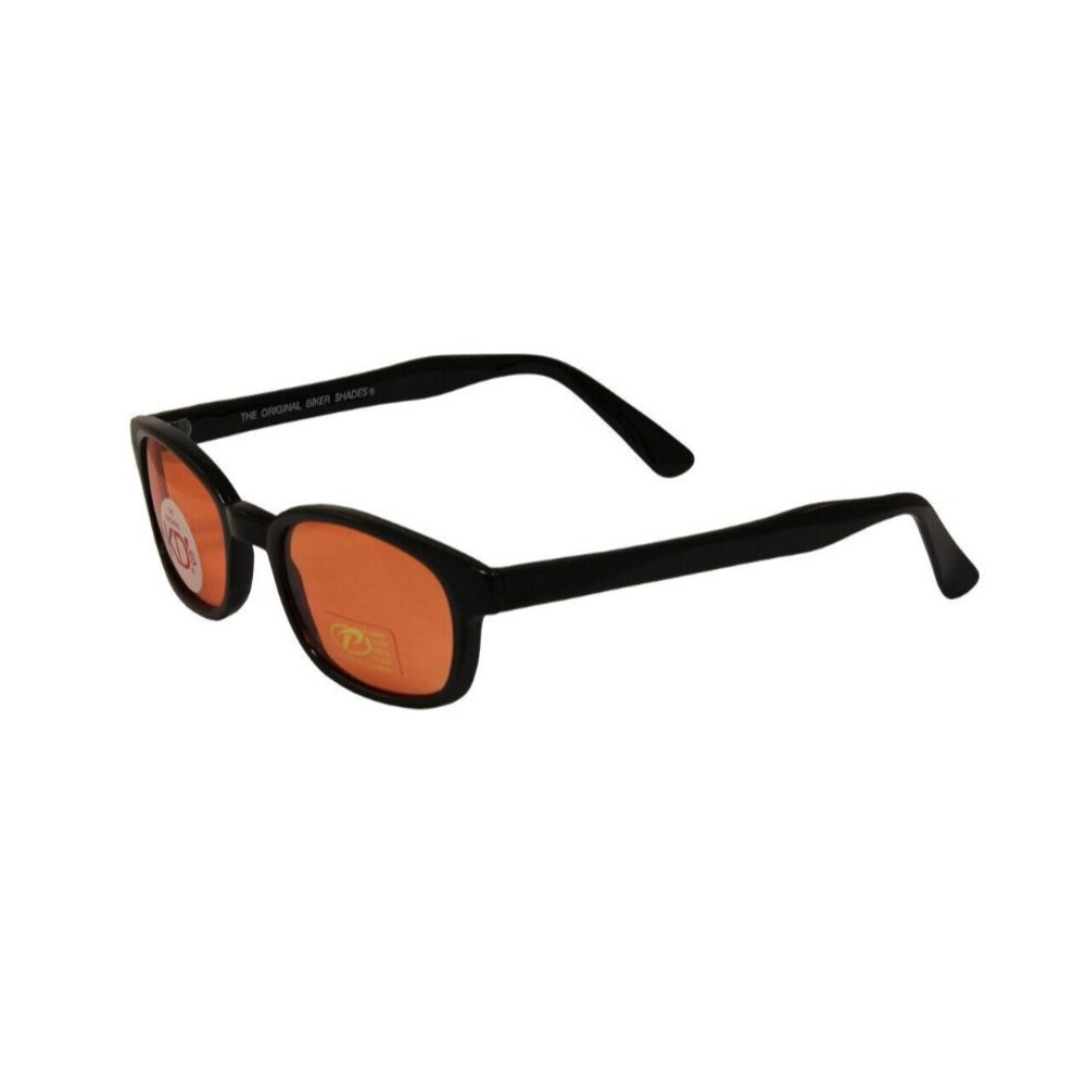 Pacific Coast Original KD's Biker Shades Amber Orange Sunglasses w Pouch